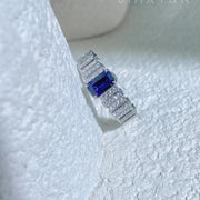 Natural Sri Lanka Sapphire Diamond Ring D1.00ct d0.45ct. 18K Royal Blue